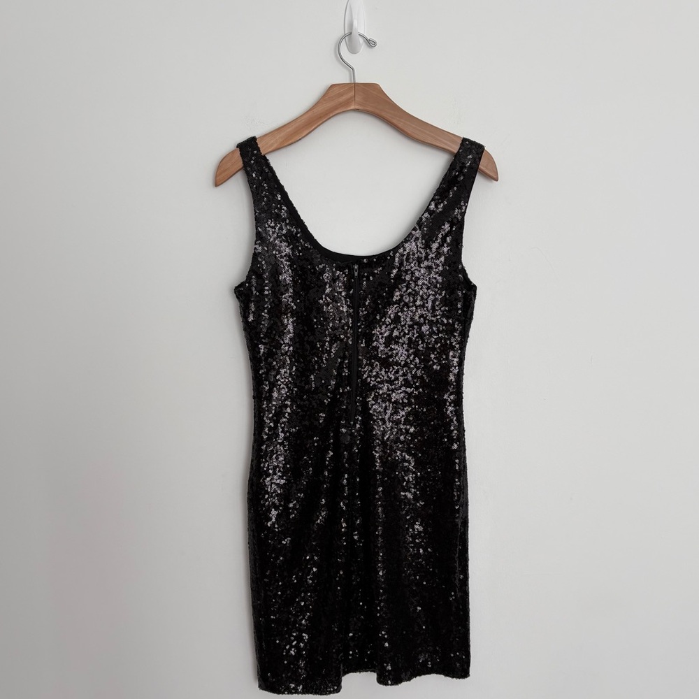Rue21 Womens Dress Black Medium Sequin Metallic Statement Piece Midi - Picture 5 of 13